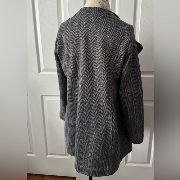 Banana Republic Large Gray Herringbone Coat Jacket - Picture 14 of 16